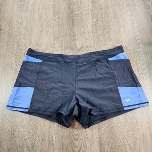 🩵💙Free Country Womens Swim Shorts XXL 18 Sea Mist Blue Laser Cut Boyshort‎ EUC